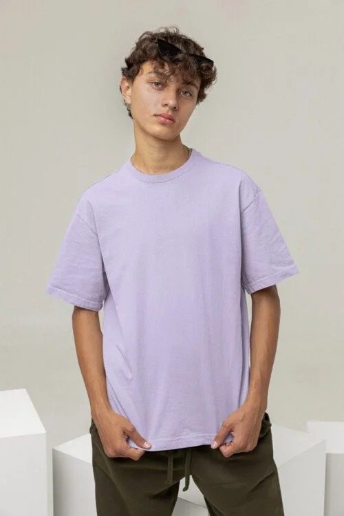 Men's Oversized T-Shirts Cotton Looper Net - View 5
